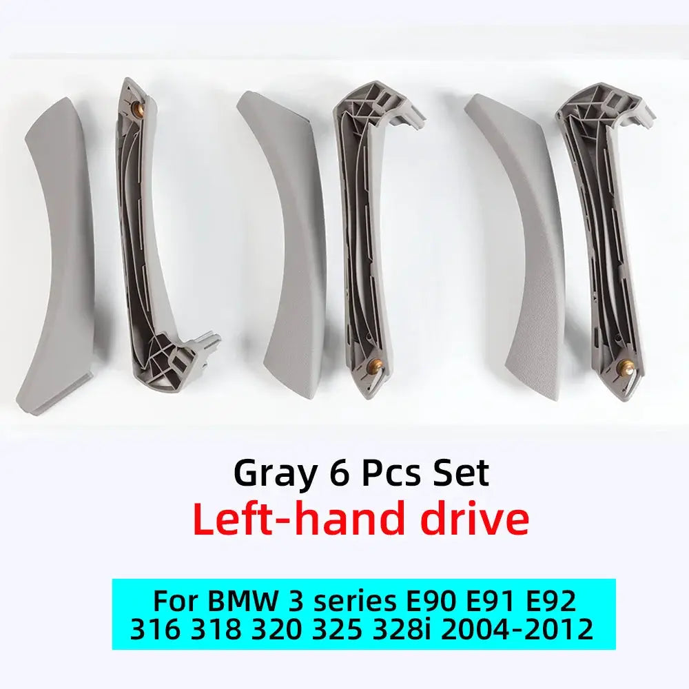 6 Pcs Set Interior Door Handles with Cover Trim Gray Beige Black for BMW 3 Series E90 E91 E92 316 318 320 325 328i 330 335 by InterCyprus Trading Ltd