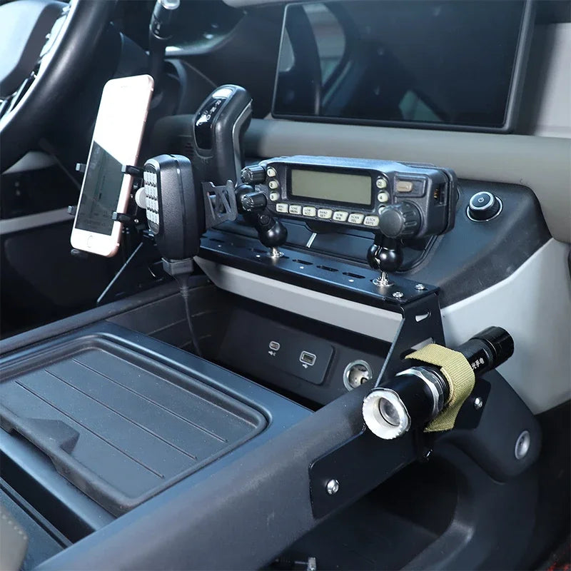 Supporto per telefono in alluminio per console centrale Land Rover Defender