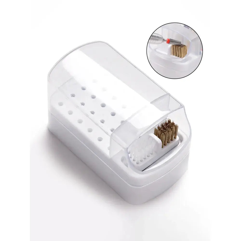 30 holes sanding head storage box with cleaning brush empty box anti-dust split tungsten steel ceramic nail tools by InterCyprus Trading Ltd