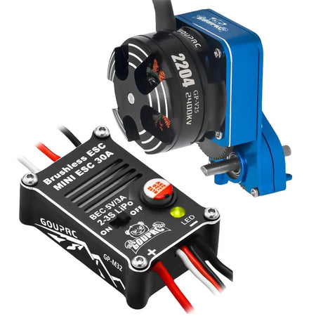 2204 2400KV Outrunner Motor With Transmission &ndash; ESC Included Blue / CHINA