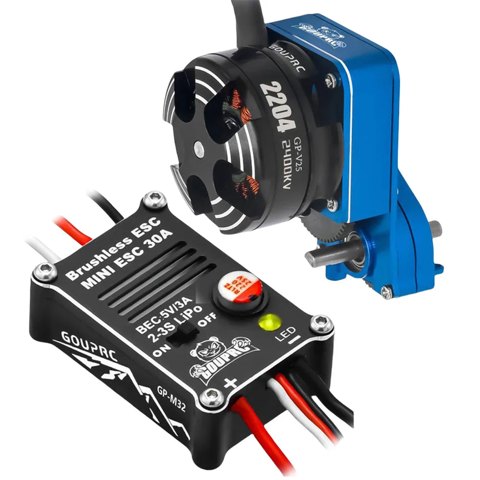2204 2400KV Outrunner Motor With Transmission &ndash; ESC Included Blue / CHINA
