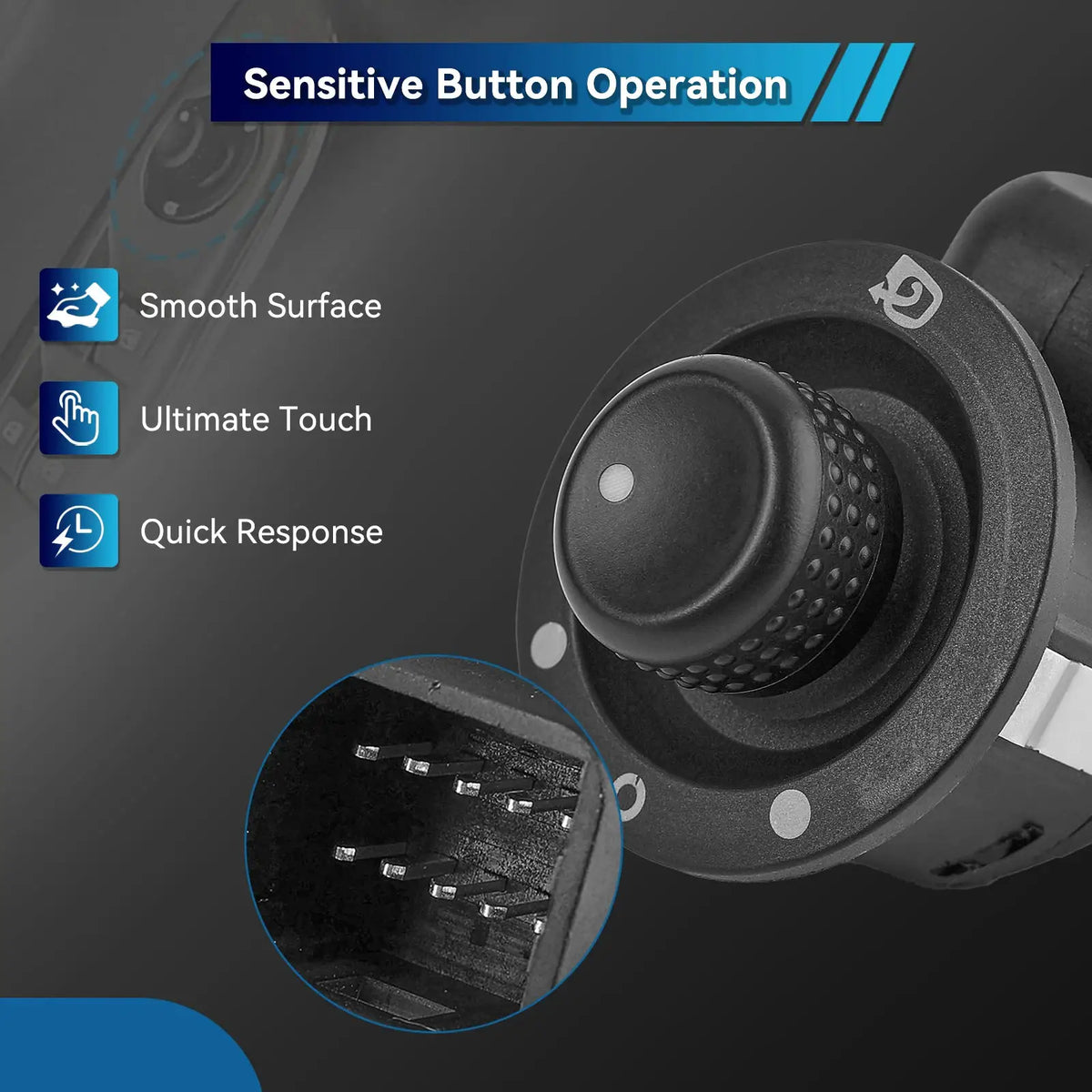 8200214921 8200676529 Electric Wing Side Mirror Knob Control Switch Button With Folding For Renault Captur Clio MK4 Modus Captur by InterCyprus Trading Ltd