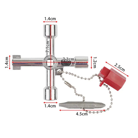 4 Way Cross Key Electrical Cabinet Key Utilities Key Triangle Wrench Plumber Keys for Faucet, Gas Meter, Valve, Spigots Opening by InterCyprus Trading Ltd