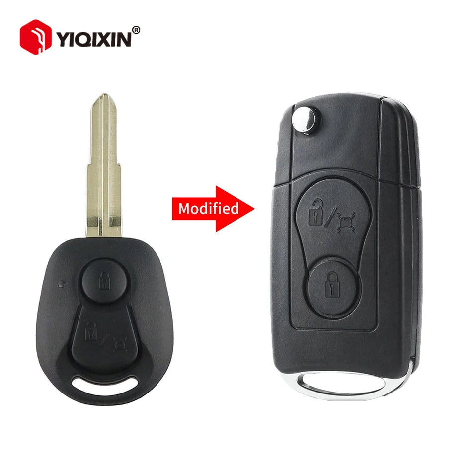 SsangYong Actyon Kyron Rexton Nøgle Skal, Flip Fjernbetjening, 2 Knapper, Uskåret Klinge