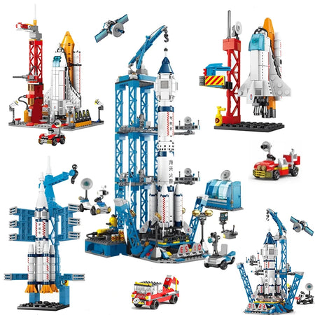 JIAJIALE Space Rocket Launch Model Building Blocks Set