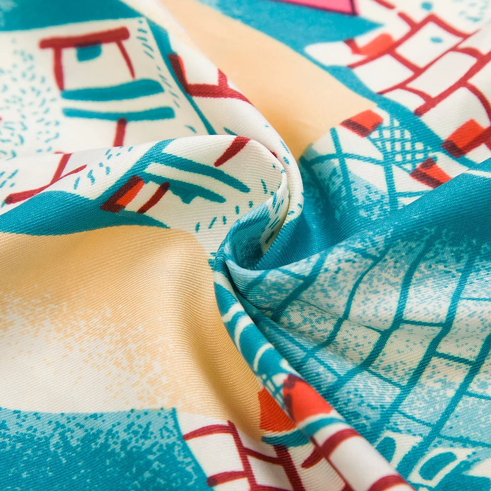 POBING Luxury Twill Silk Scarf &ndash; Elegant Animal Prints