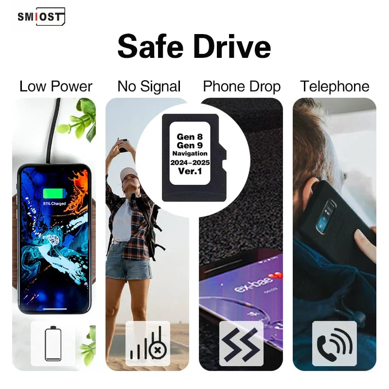 SMIOST Lexus Navigation TF Card 8GB - Europe Britain Maps