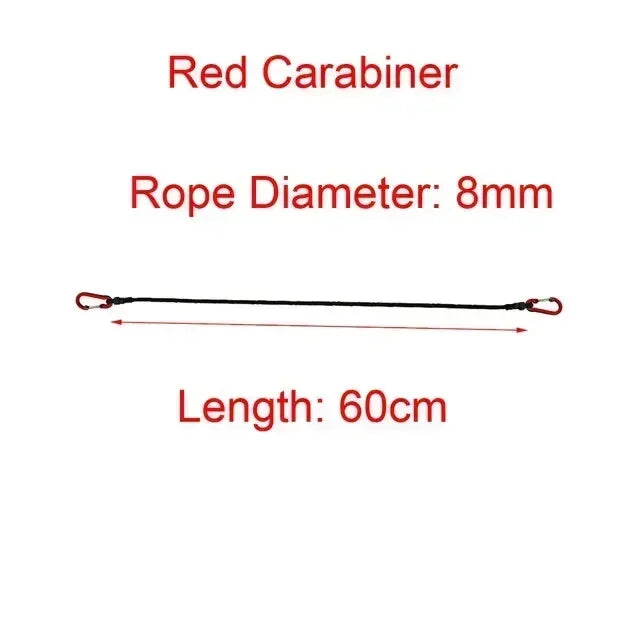 Heavy Duty Bungee Cord with Carabiner Hooks - Versatile Camping &amp; Luggage Accessory 60CM