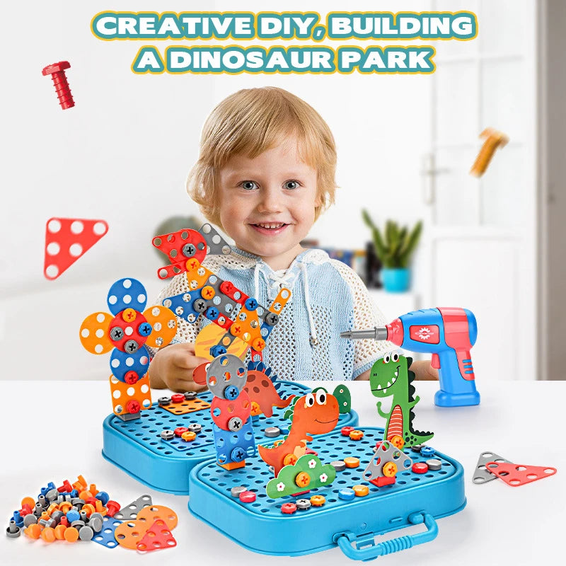 Dinosaur Simulation Screw Toolbox &ndash; Fun DIY Disassembly and Assembly Puzzle Toy