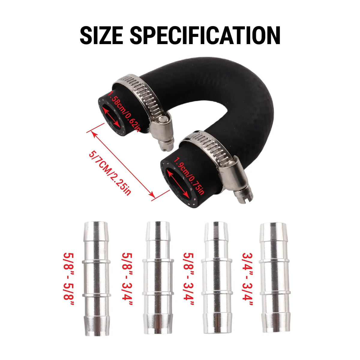 626-001 Billets Aluminum Engine Heater Core Bypass Kit With 5/8' 3/4' Hose Diameter Compatible With Most Common Heater Hoses by InterCyprus Trading Ltd