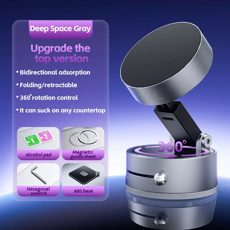 SINGPOD Mini Vacuum Holder &ndash; Strong Magnetic Suction 360 Grey Plus