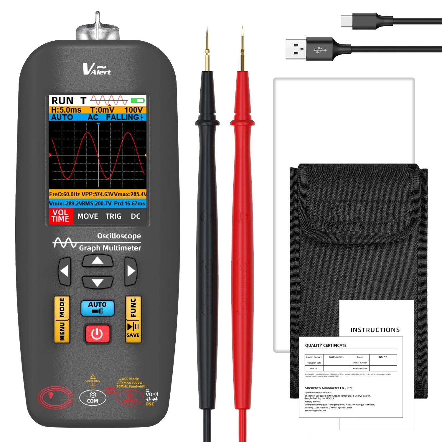 BSIDE Digital Multimeter Oscilloscope &ndash; Rechargeable Battery BSIDE O1X / CHINA