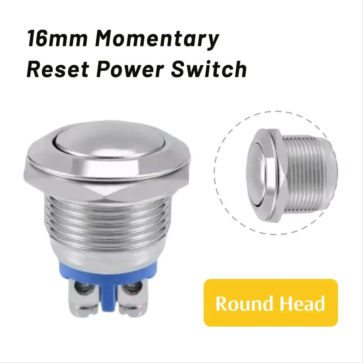 5/20Pcs 16mm Waterproof Momentary Reset Metal Push Button Switch Screw Terminal Power Switch Car Engine Doorbell by InterCyprus Trading Ltd