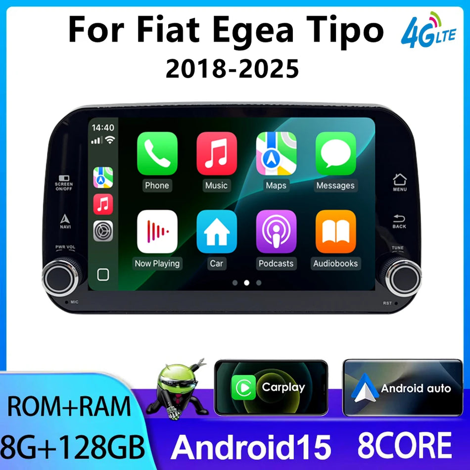 8-calowy radioodtwarzacz Android do Fiata Egea Tipo 2016-2021 z CarPlay i nawigacją GPS