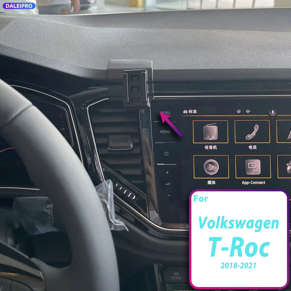 Phone Holder Base with 66W Charging for Volkswagen T-Roc 2018-2021 by InterCyprus Trading Ltd