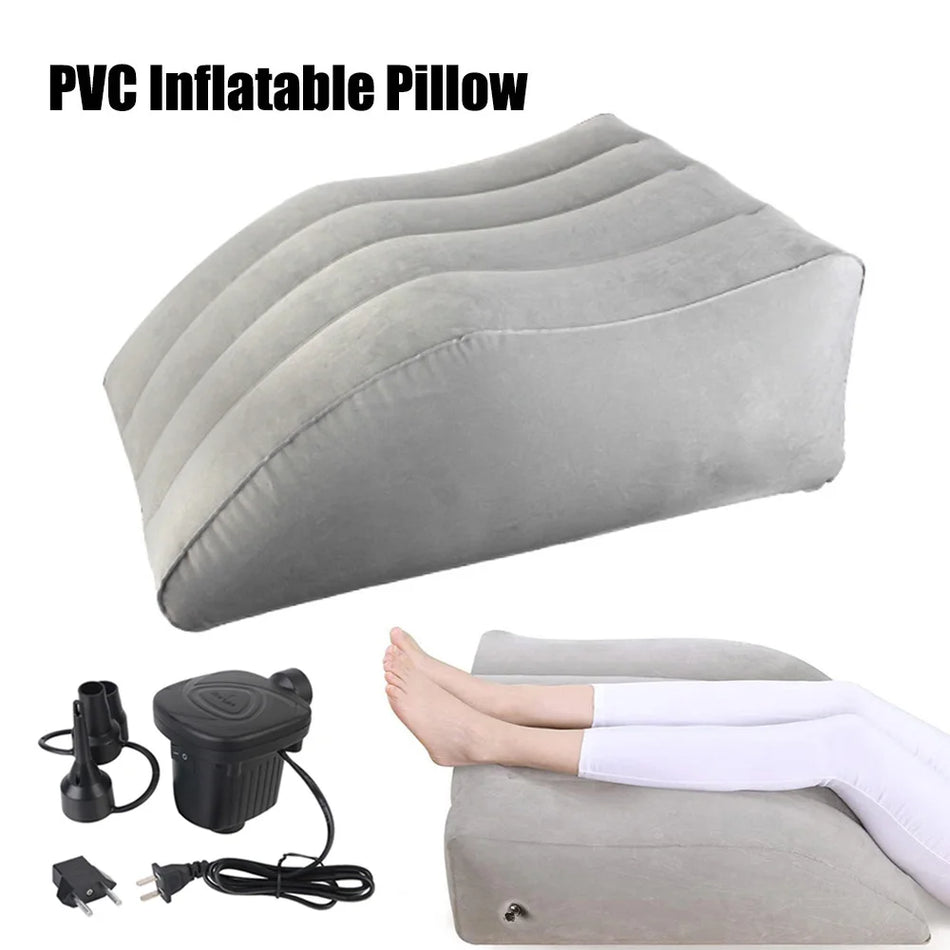 Inflatable Foot Pillow For Leg Elevation, Travel Wedge Pillow With Pump