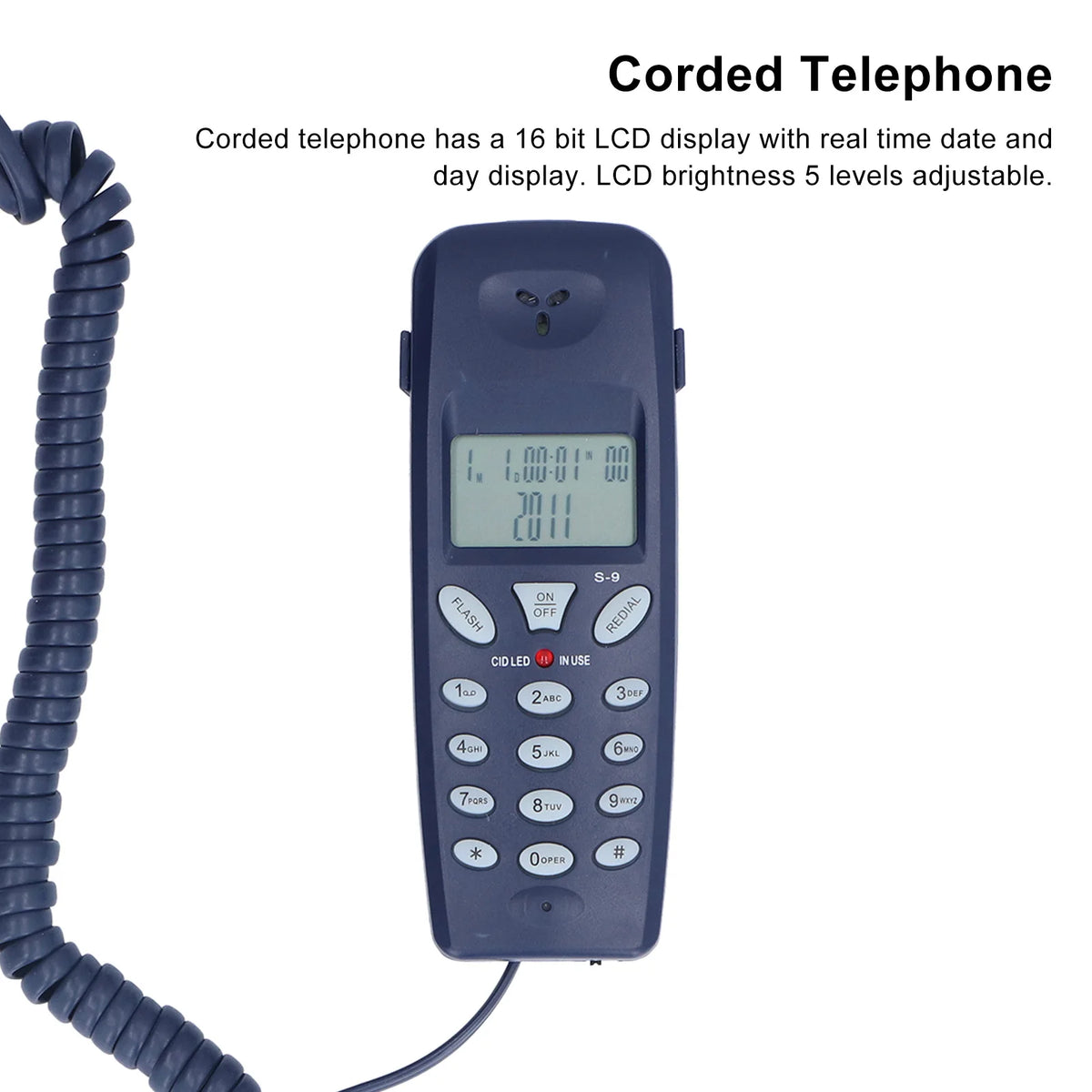 Corded Home Phone - FSK DTMF LCD Display Redial Pause
