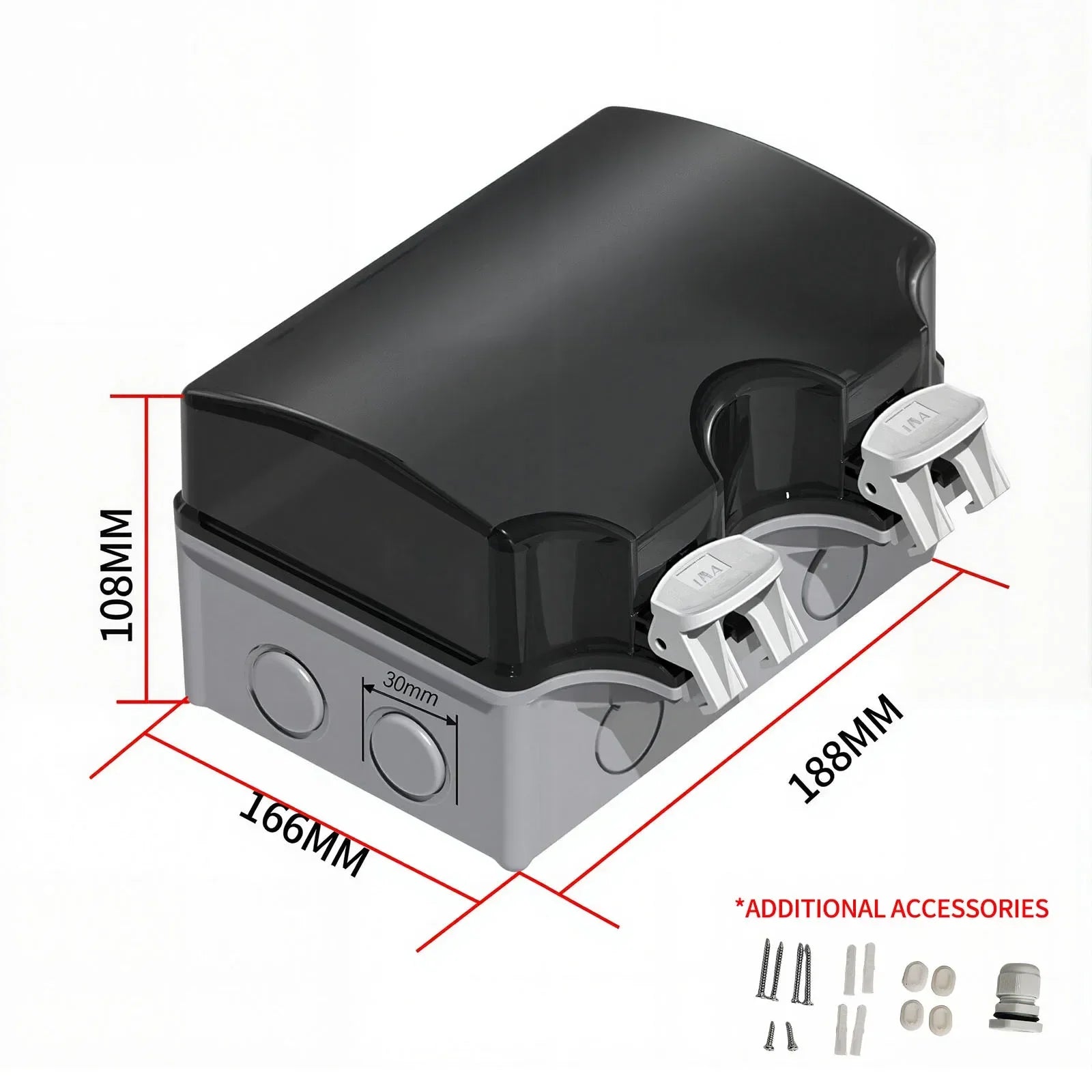 Electrical Sockets IP66 Waterproof Junction Connector Plastic Box 3 Pin ...