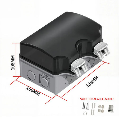 IP66 Outdoor Junction Box 3 Pin Connector &ndash; Panel Mount B without socket