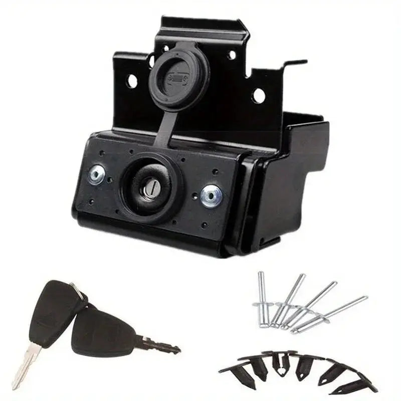 Hood Lock Latch Antitheft Kit with Keys for Jeep Wrangler JK 2007-2018 by InterCyprus Trading Ltd