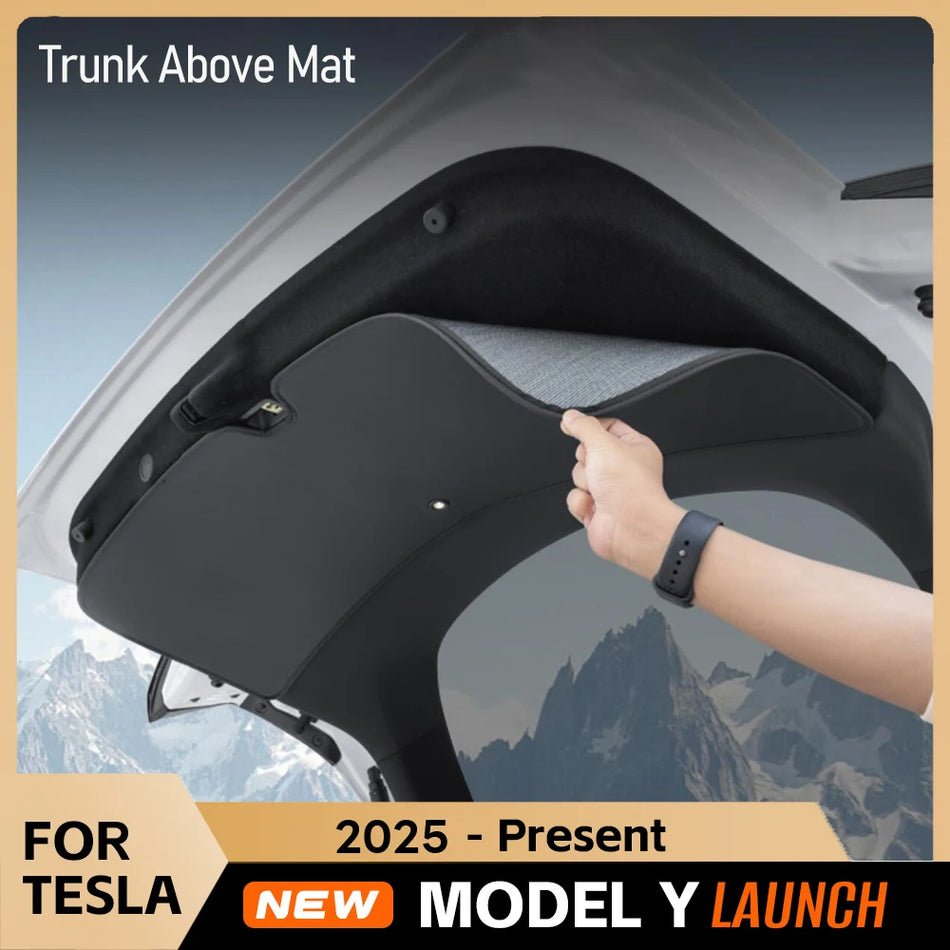 For Tesla Model Y Juniper 2025 2026 Trunk Mats Leather Trunk Tailgate Mat Protective Guard Anti-dirty Kick Pad Car Accessories