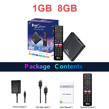 MYSTB Android 14 8K Quad-Core TV Box with Dual WiFi &amp; Voice Control 1GB 8GB / US Plug / CHINA