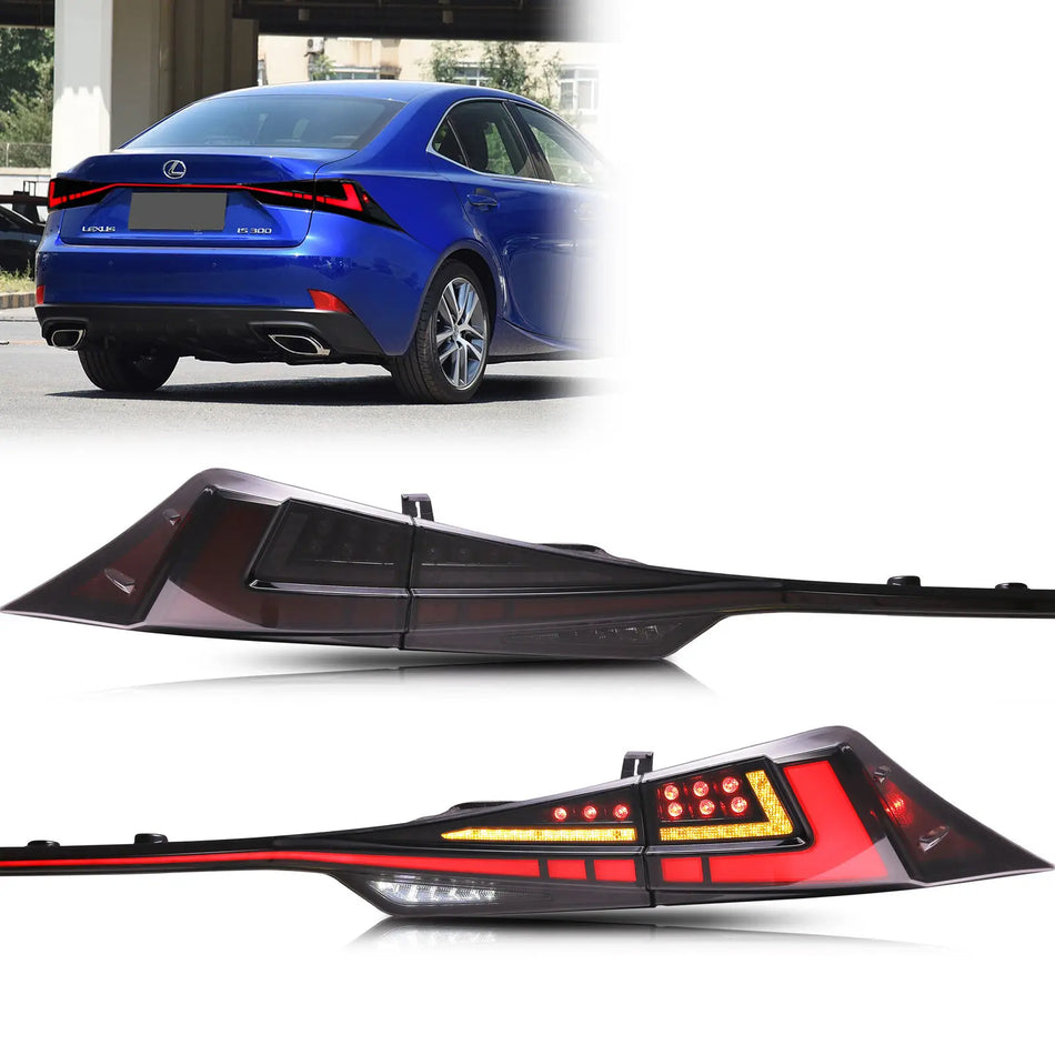 Lexus IS LED zadní světla 2014-2020 se spouštěcí animací, černé zadní lampy