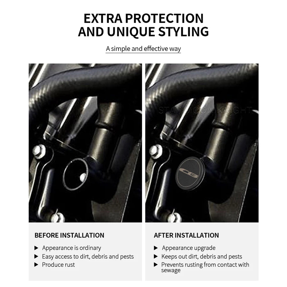 Rėmo angos dangteliai Honda CB300R CB125R juodi PP plastiko dekoratyviniai rėmo dangteliai