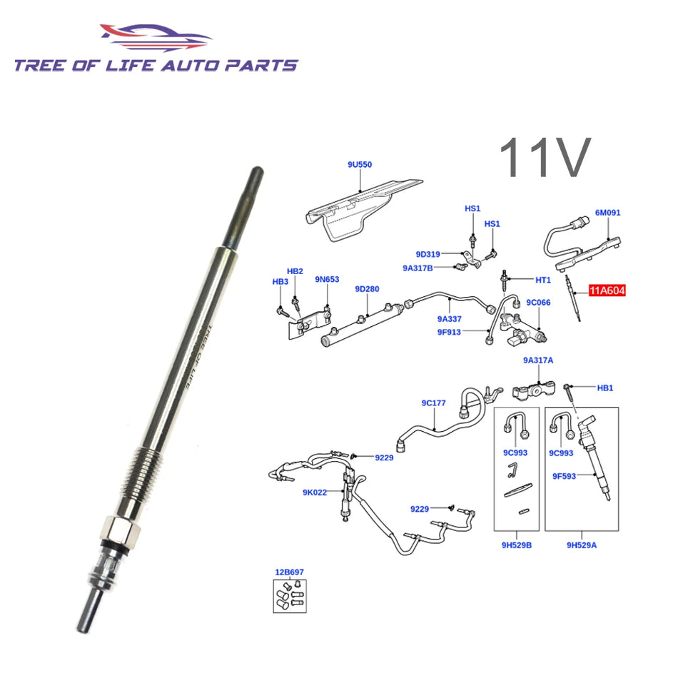 Velas de Incandescência Jaguar S-Type 11V Dual Core para 2.7 TDV6