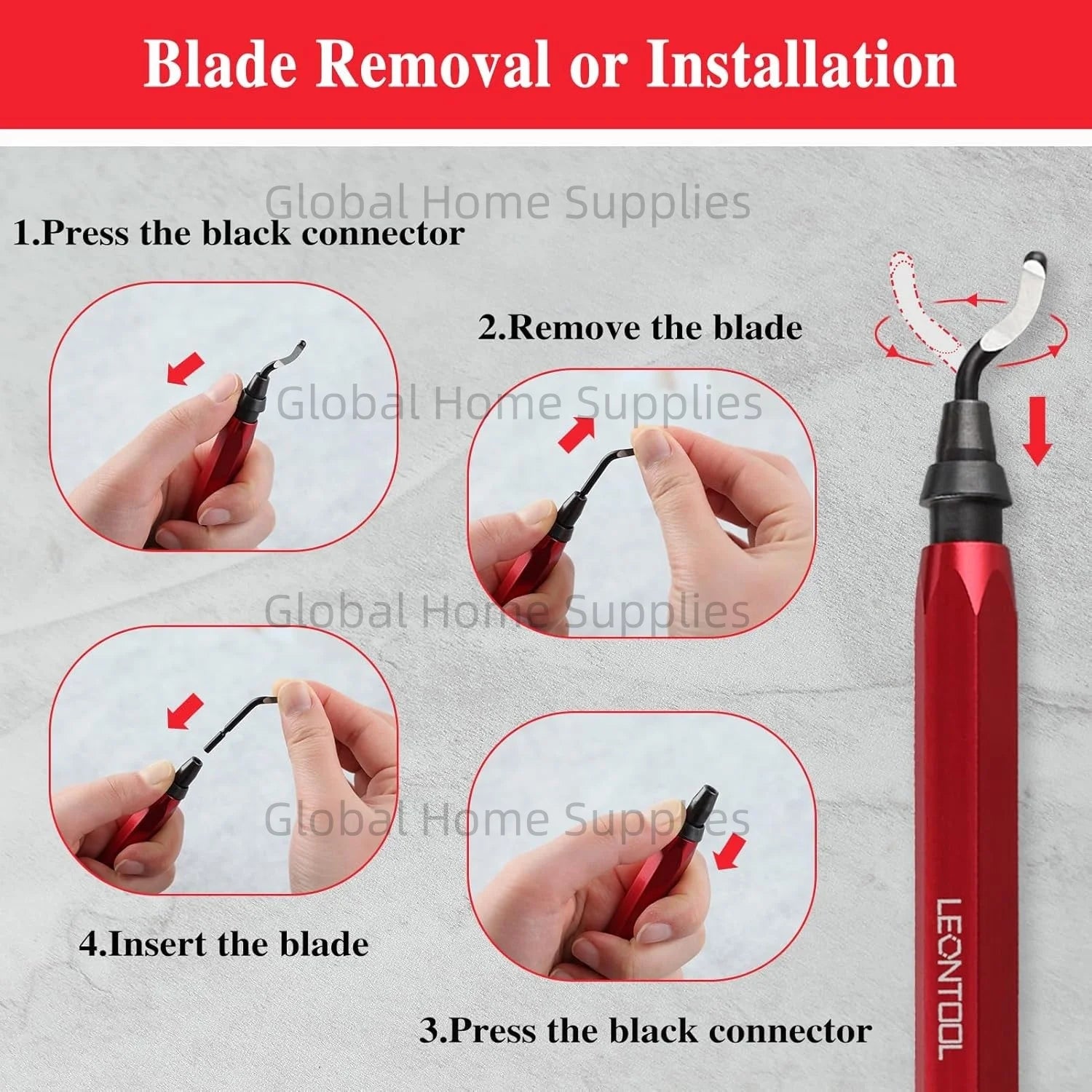 Deburring Tool RB1000 with 10 HSS Blades for Metal, Plastic, and More