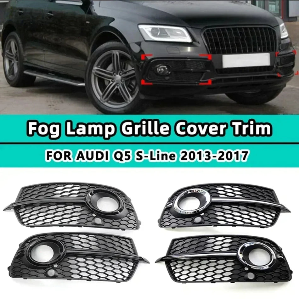 Grelha tipo favo de mel para cobertura de farol de nevoeiro Audi Q5 S-Line 2013-2017