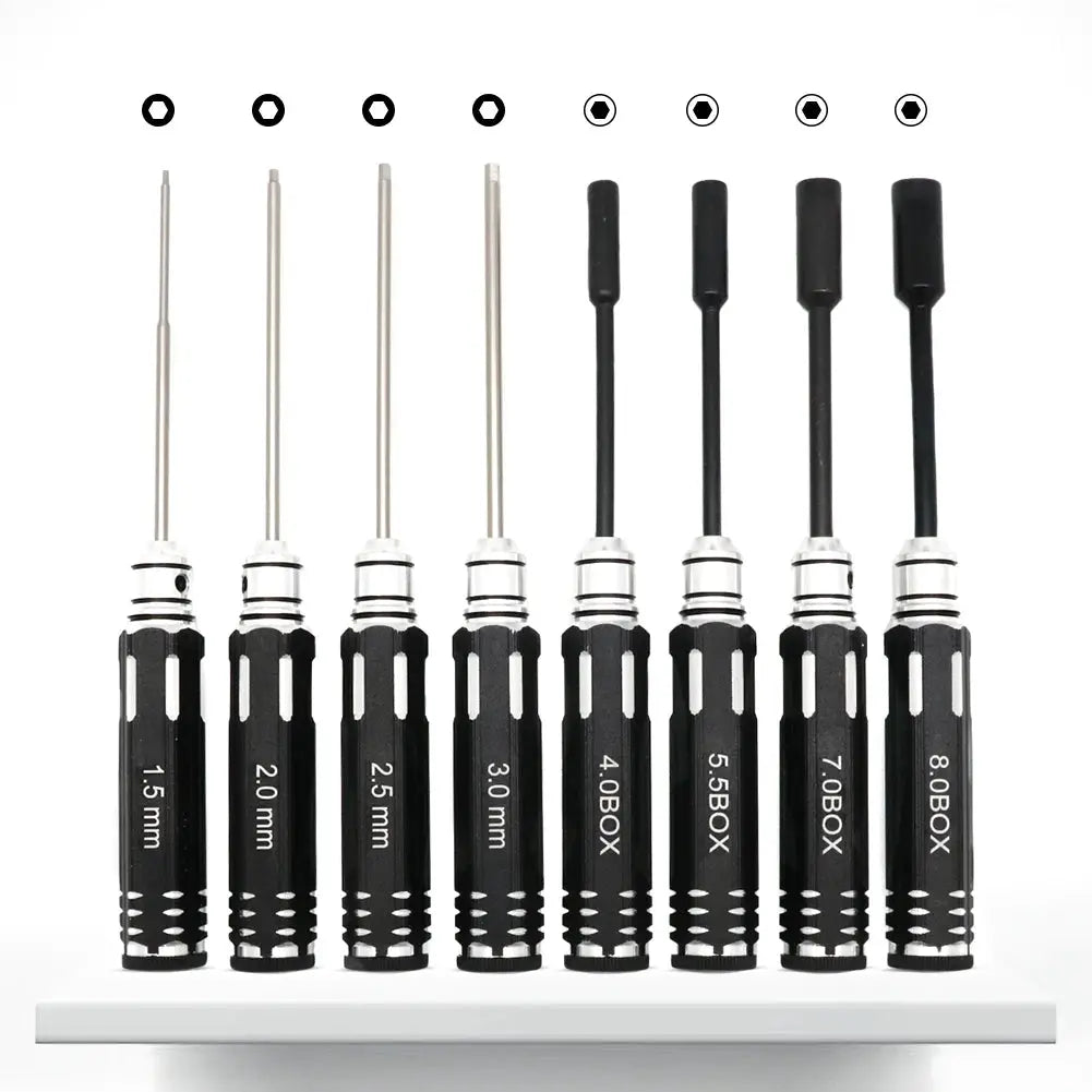 RC Hex Driver Set - 16pcs Hex Allen Screwdriver Kit Hex Nut Driver Set Wrench Key Driver Tool for Rc Car Traxxas Helicopter by InterCyprus Trading Ltd