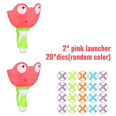 Flying Disc Launcher Toy &ndash; Develops Motor Skills Outdoors 2 red 20disc