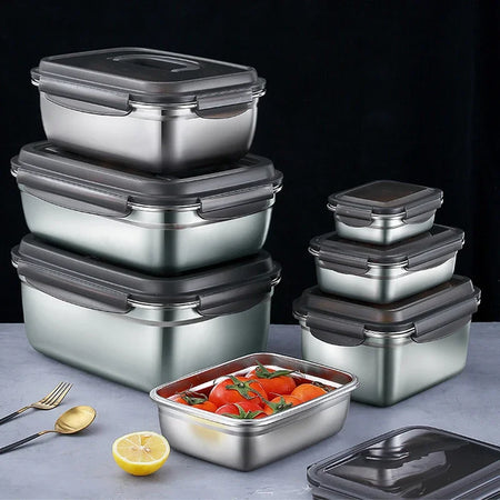 304 Stainless Steel Versatile Bento Box - Multiple Sizes Available