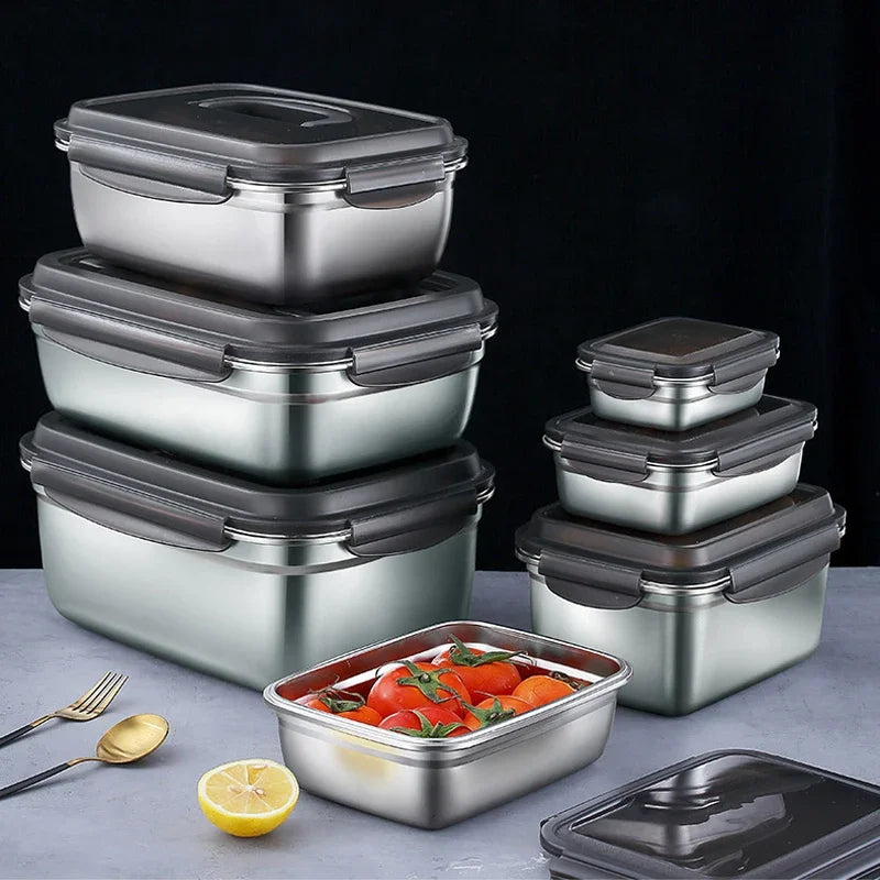 304 Stainless Steel Versatile Bento Box - Multiple Sizes Available