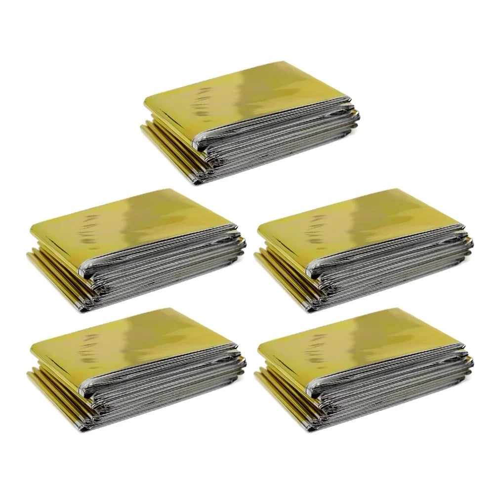 Emergency Thermal Blanket Waterproof &ndash; Heat Lock Safety 130x210cm 5PCS