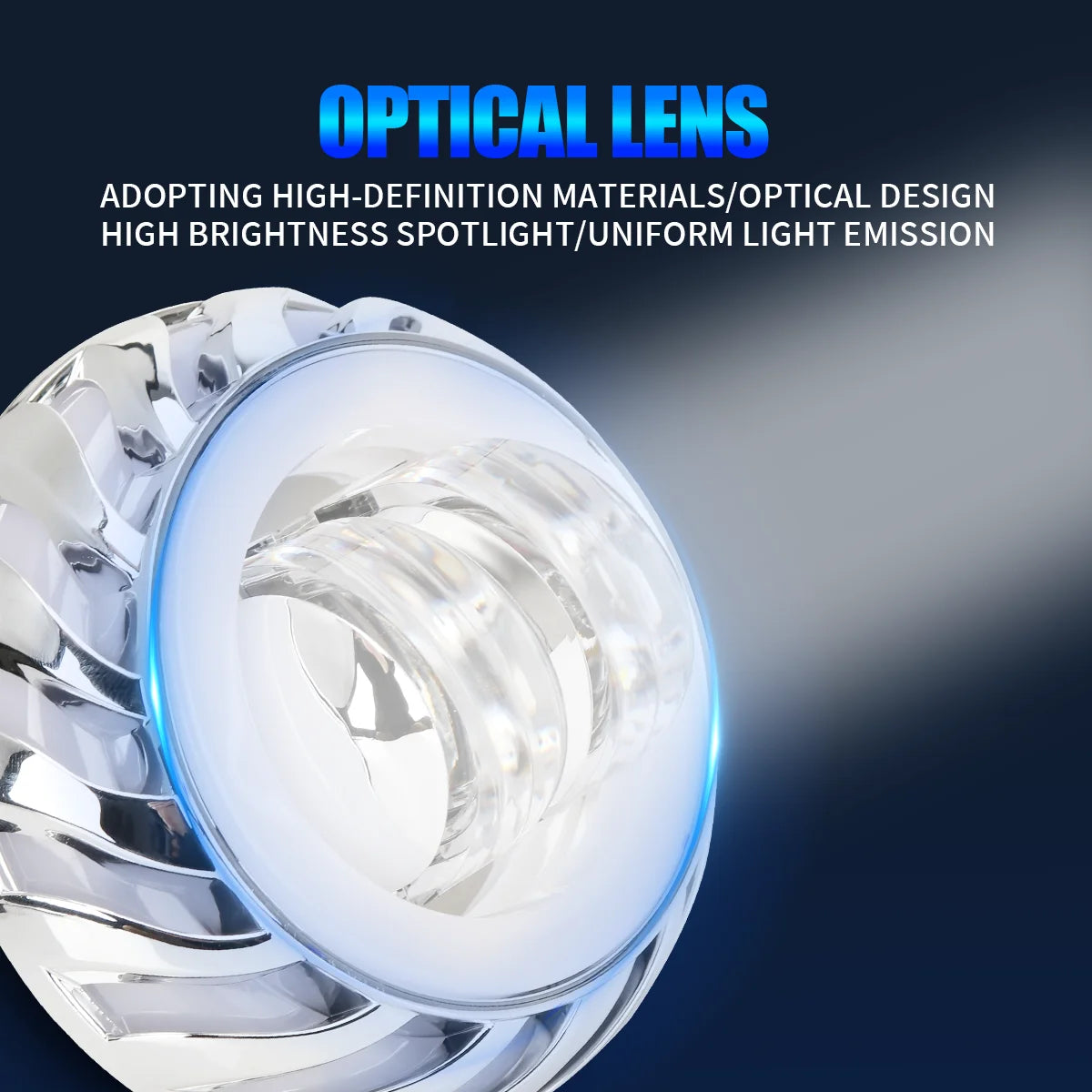 KEVANLY Motorcycle Headlight &ndash; Dual Halo LED Projector Lens