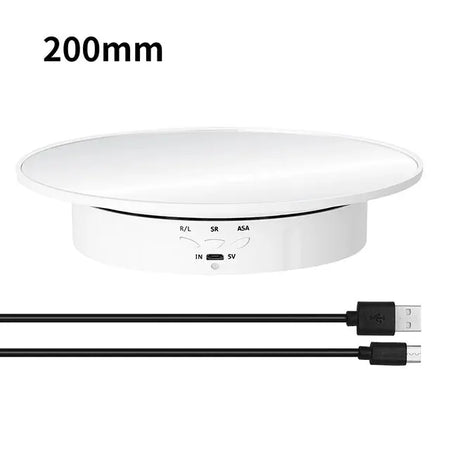 200mm Photography Rotating Display Stand - 3 Speed Electric Turntable 200mm white Mirror