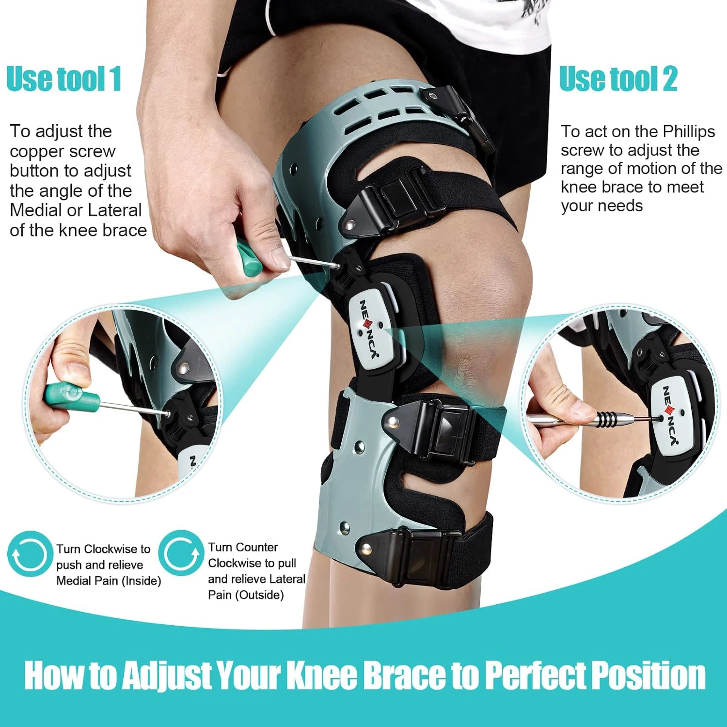 NEENCA Unloader ROM Knee Brace &ndash; Hinged Stabilizer Plus