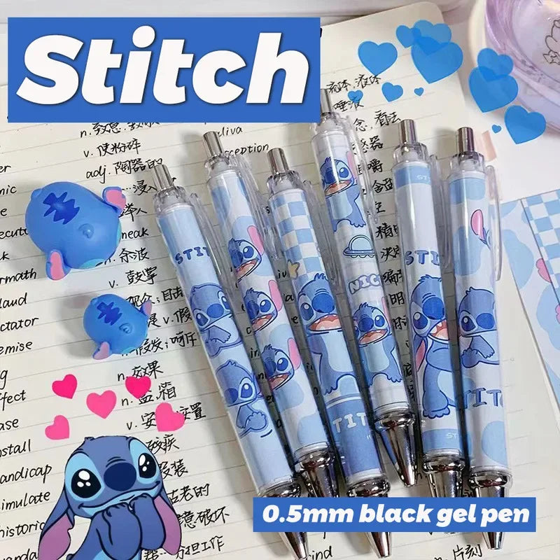 🟠 2024 New Disney Anime Pen Kawaii Stitch 0,5 мм чернокожие гель гель мультфильм Lilo & Stitch Signature Студенты Студенты Игрушка Подарки