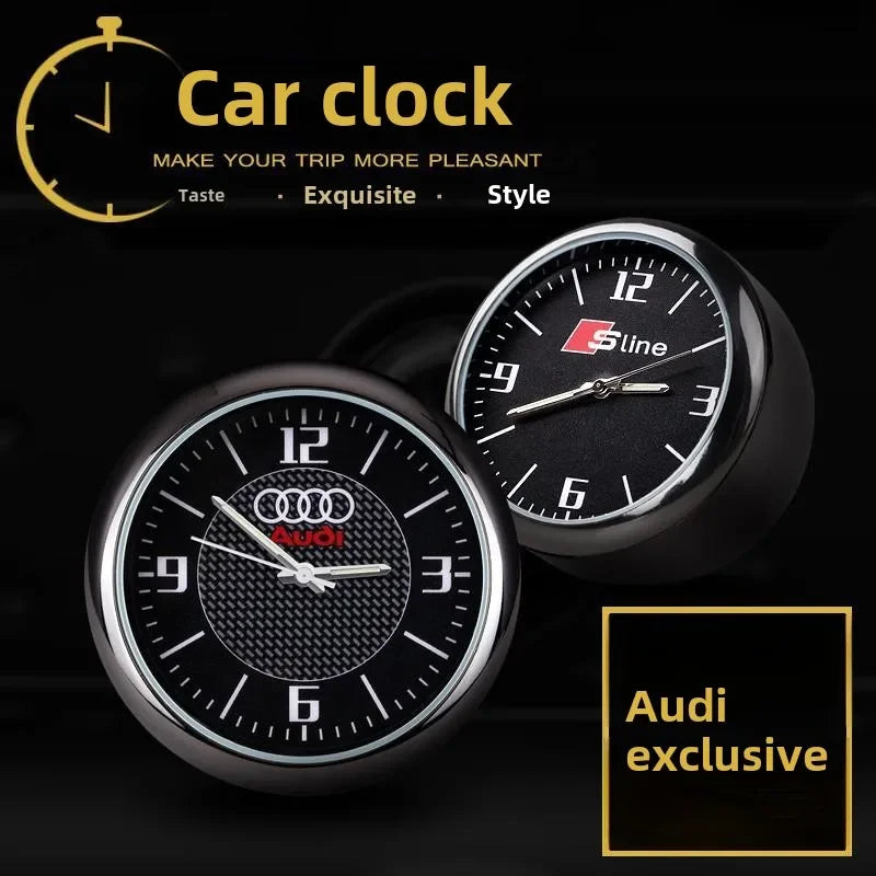 1Pc Car Mini Clock Quartz Night For Audi Sline - Night Light