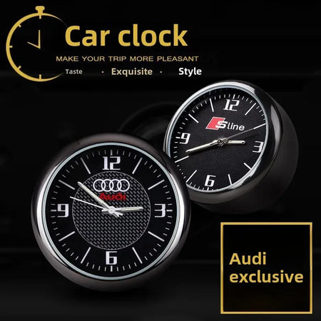 1Pc Car Mini Clock Quartz Night For Audi Sline - Night Light