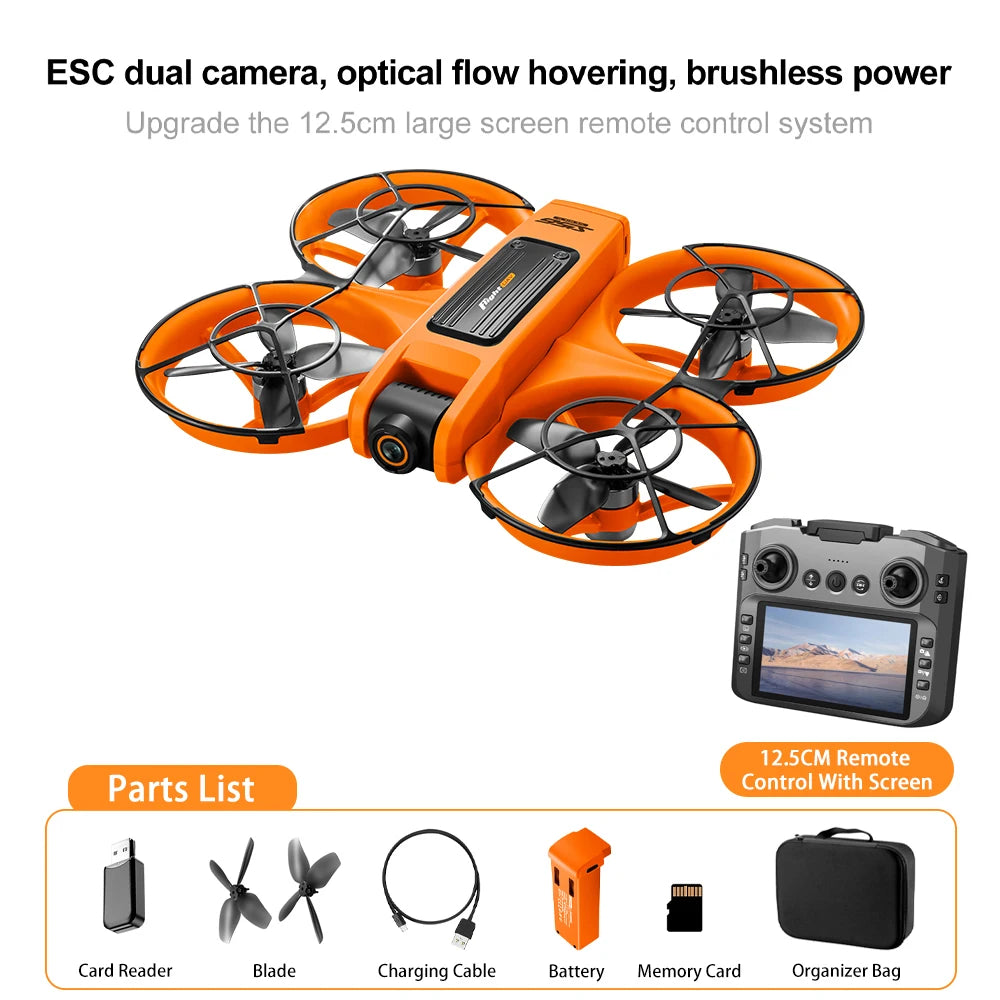 S156 RC Drone &ndash; 8K Camera With Brushless WIFI FPV Remote Orange