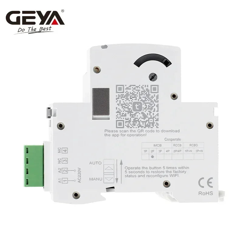 GEYA Smart Wifi MCB Auto Circuit Breaker Recloser 2P 16A-63A