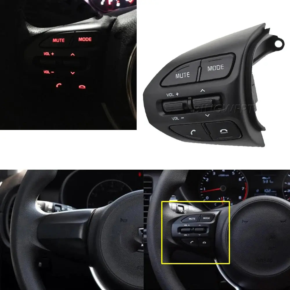 Steering Wheel Button Remote Volume Bluetooth Control Switch With BacklightFor Kia RIO 2018-2021 X-LINE 2017-2019 For RIO4 2019 by InterCyprus Trading Ltd
