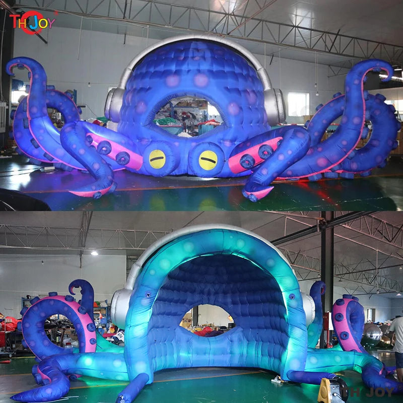 10μ Γιγάντιο Φουσκωτό DJ Χταπόδι Σκηνική Διακόσμηση