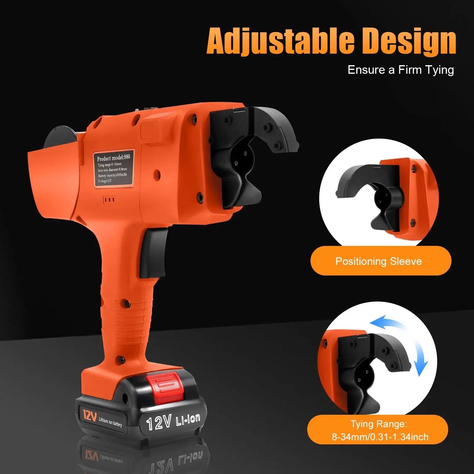 Automatic Handheld Rebar Tying Tool 8-34MM 12V &ndash; Fast Tying