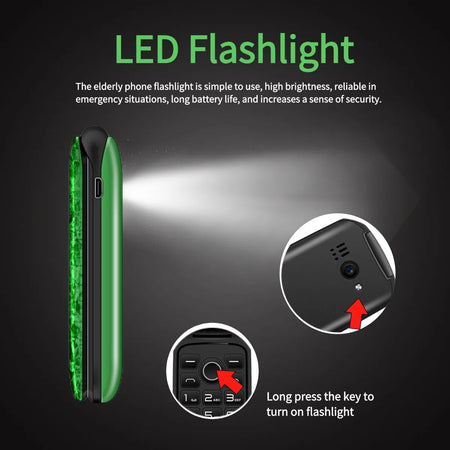 Cute Small Flip Clamshell Elderly Phone - Large Push Button