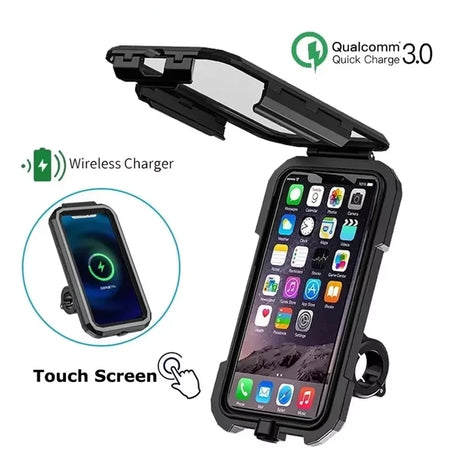 Motorcycle Wireless Charger Holder QC3.0 &ndash; Waterproof Mount