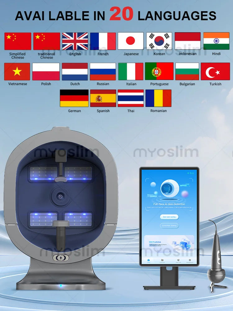 Maszyna do analizy twarzy AI 3D skanera skóry zdrowia twarzy